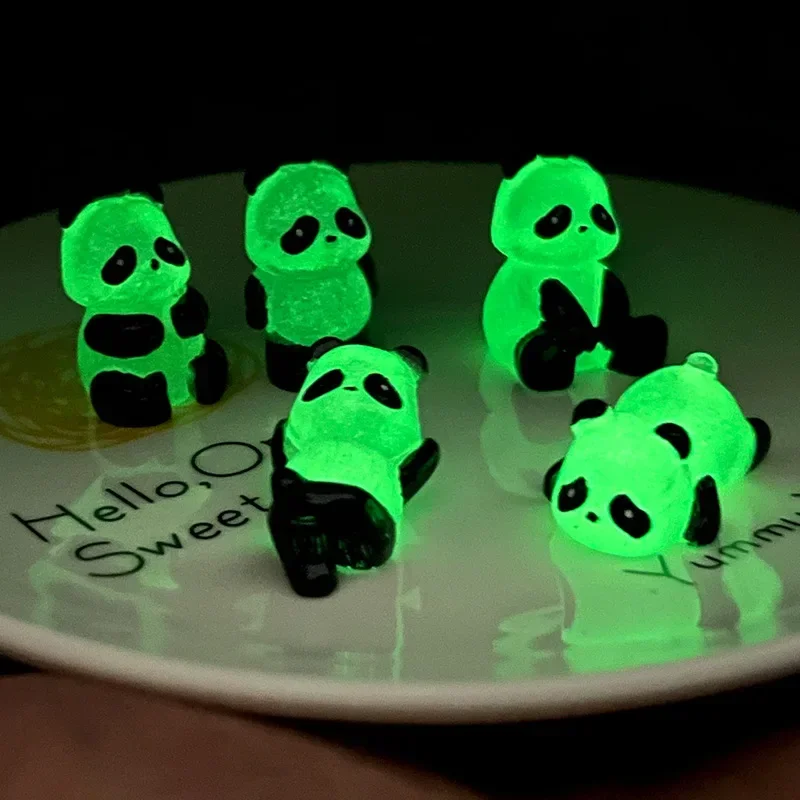 Nutcracker Figurine - 5pcs Glowing Panda Mini Figurines Miniature
