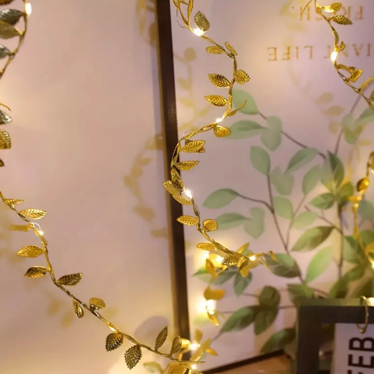 Led Fairy String Lights - LED Golden Leaves String Light Battery-operated
