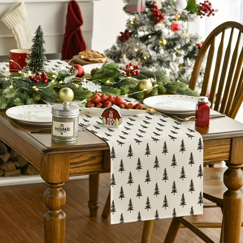 Christmas Table Runner - Minimalist Christmas Tree Table Runner Nordic
