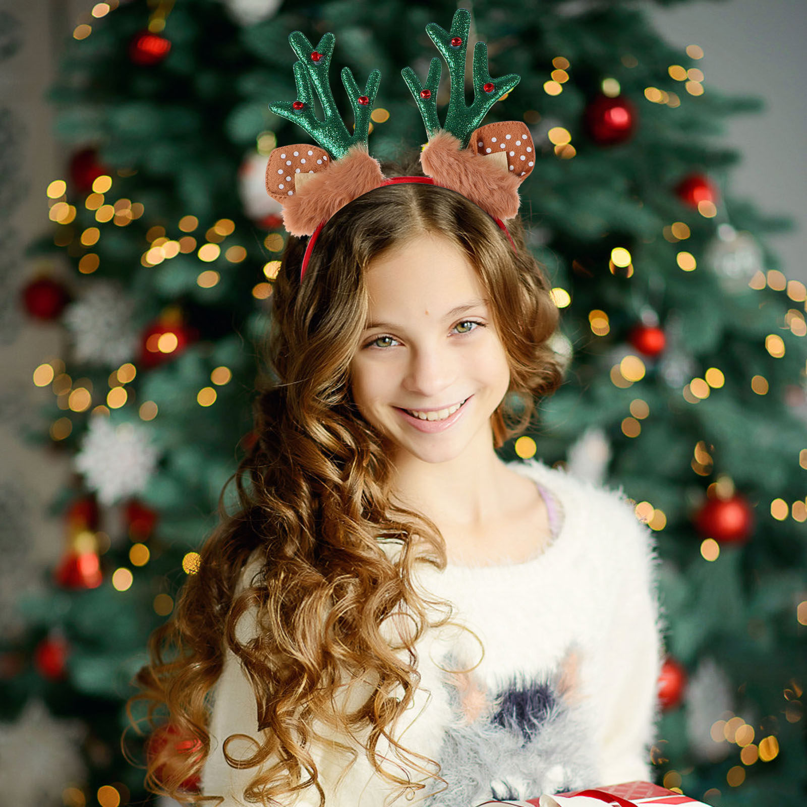 Reindeer Antlers Headband - 3Pcs Christmas Reindeer Antler Headbands Red