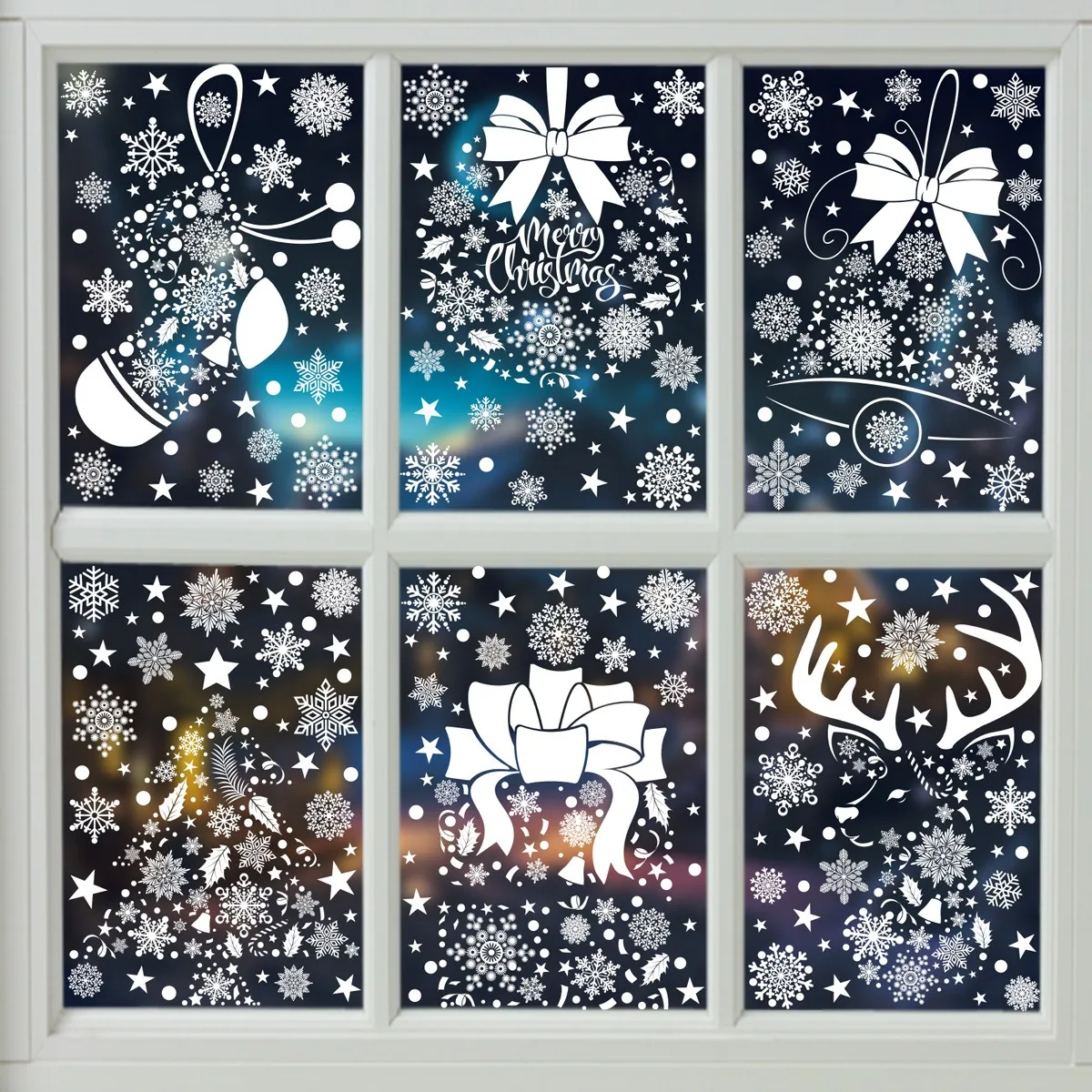 Christmas Wall Sticker Snowfla - Snowflake Window Decal 评论和价格