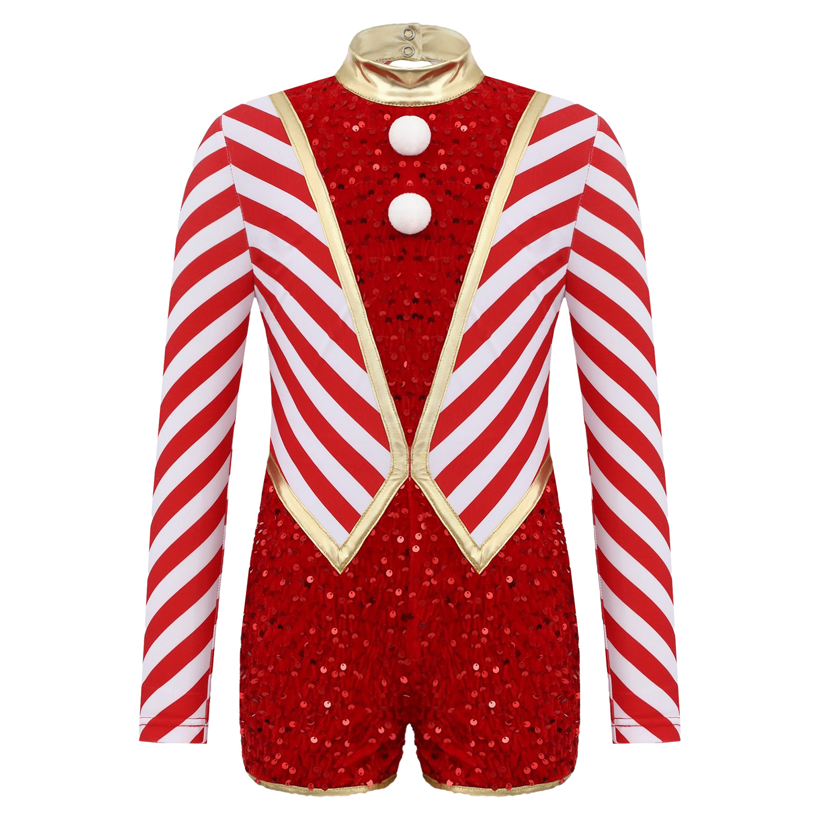 Kids Girls Long Sleeve Sequin  - Elf Costume Christmas 评论和价格