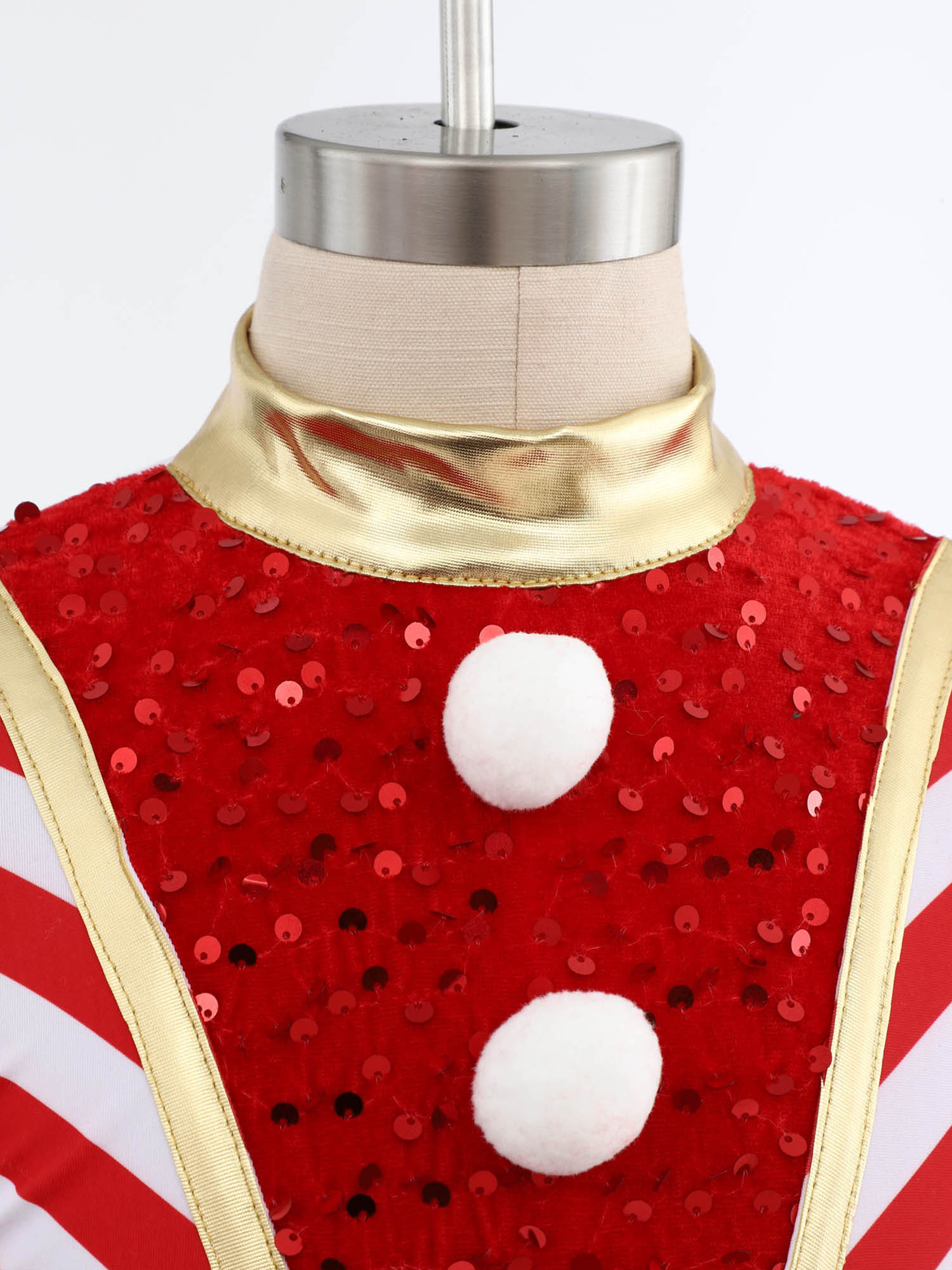Kids Girls Long Sleeve Sequin  - Elf Costume Christmas 评论和价格
