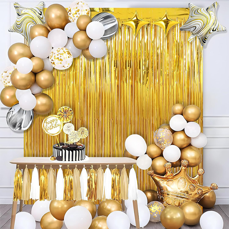 2M Glitter Gold Tinsel Fringe  - Tinsel Garland Decoration 评论和价格