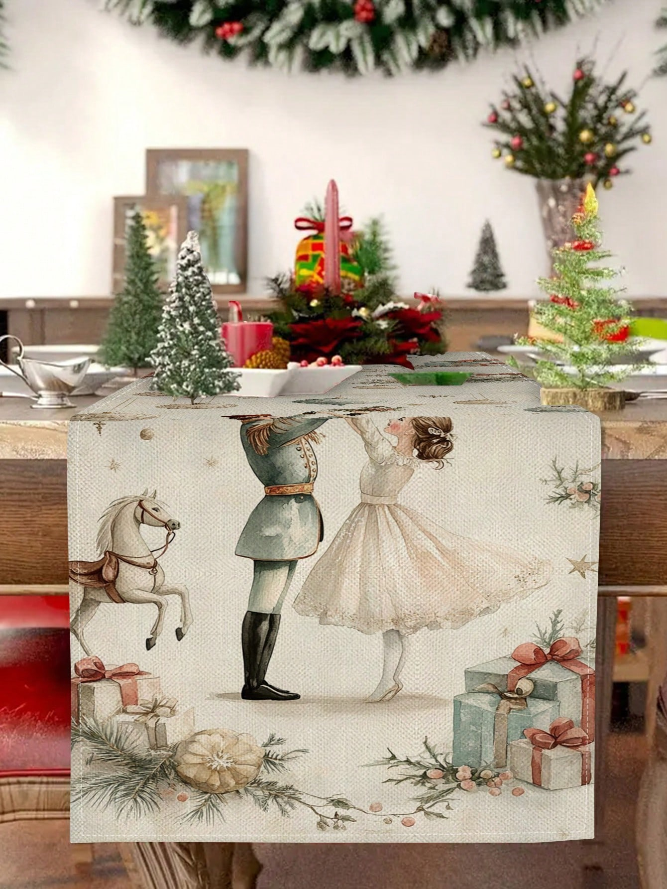 1pc Christmas Nutcracker & Bal - Christmas Table Runner 评论和价格