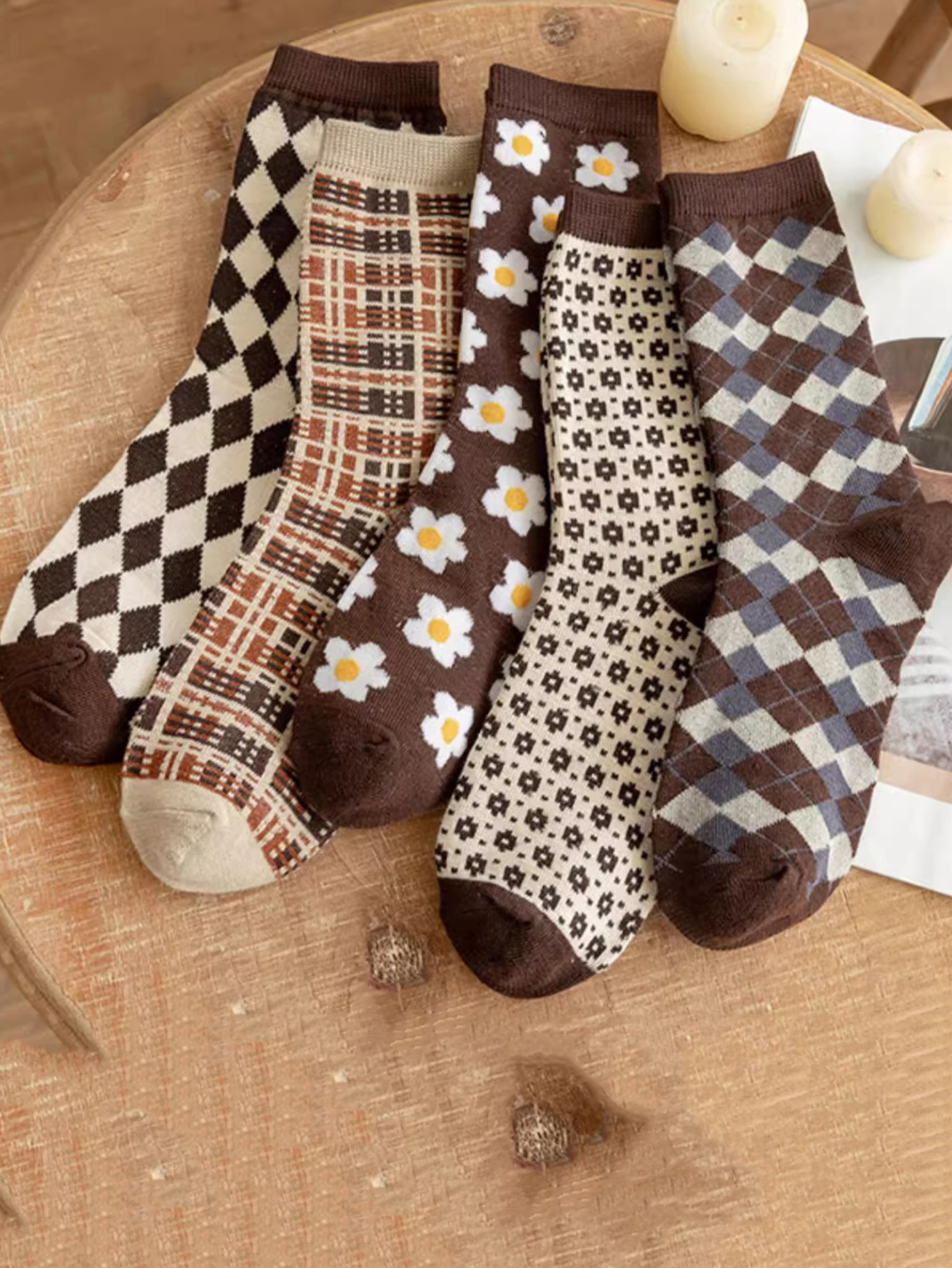 5 Pairs Women  Argyle Comforta - Christmas Throw Blanket 评论和价格