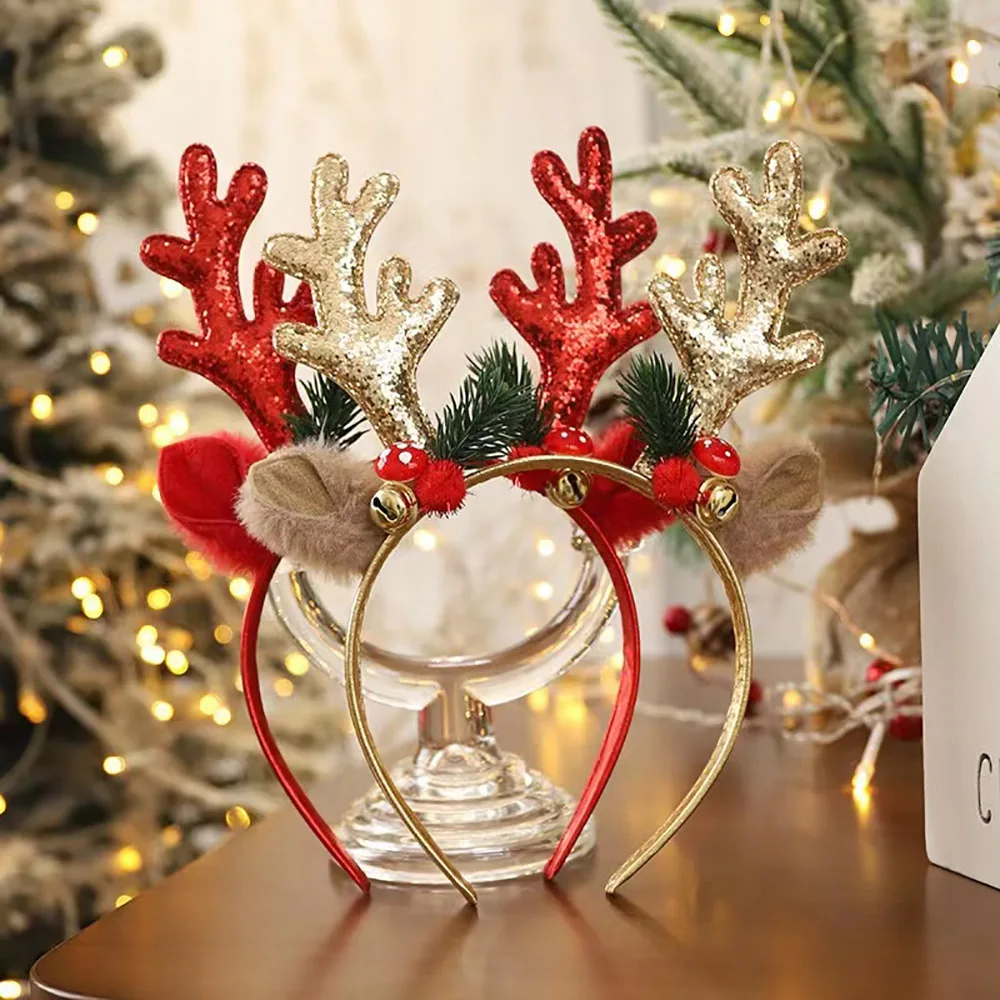 ！Christmas Glitter Deer Antler - Reindeer Antlers Headband 评论和价格