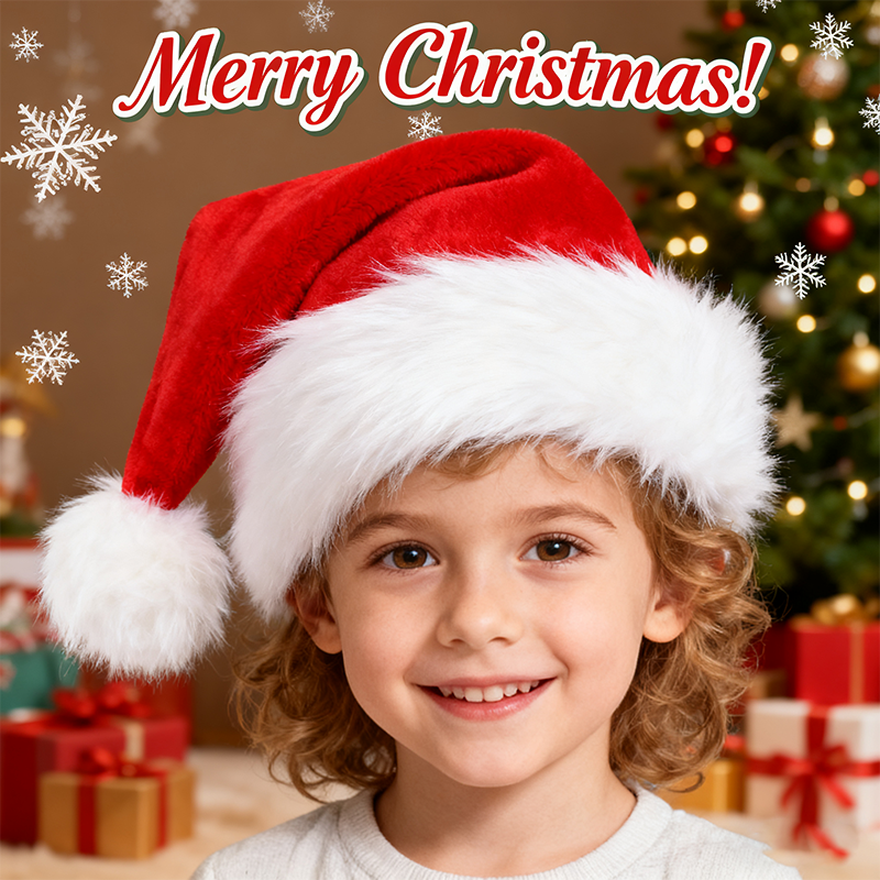 Christmas Santa Hat Xmas Long  - Santa Hat Plush 评论和价格