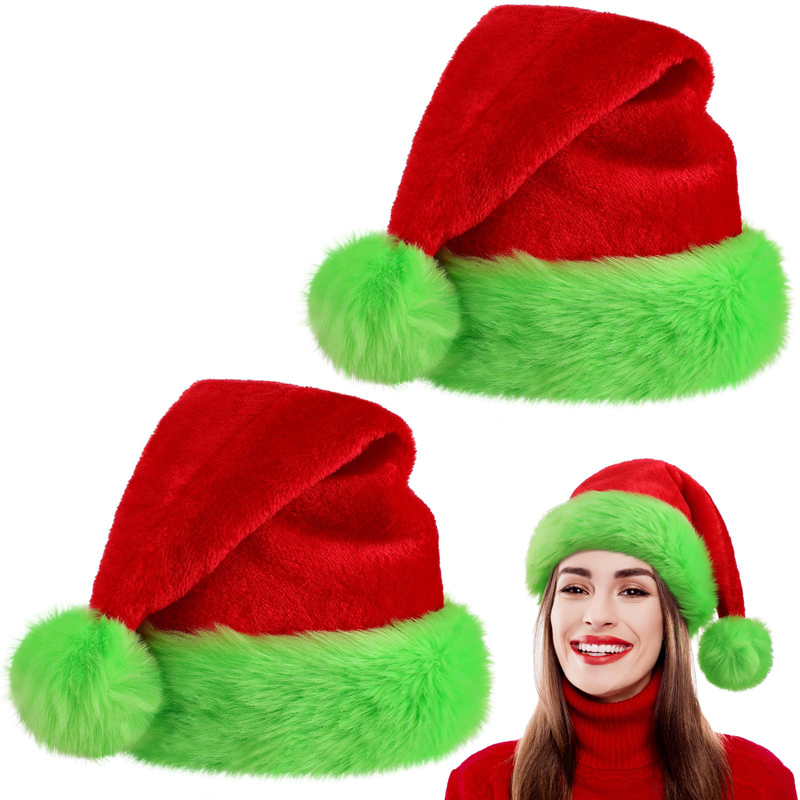 1pc, Santa Claus hat Christmas - Santa Hat Plush 评论和价格