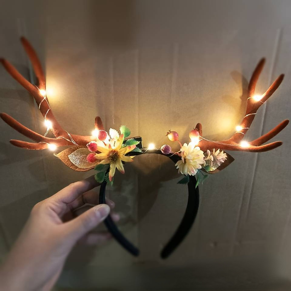 Reindeer Antlers Light up Head - Reindeer Antlers Headband 评论和价格