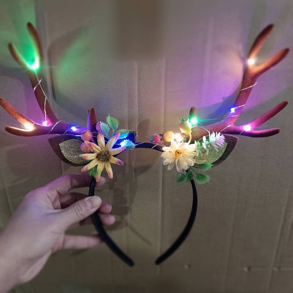 Reindeer Antlers Light up Head - Reindeer Antlers Headband 评论和价格