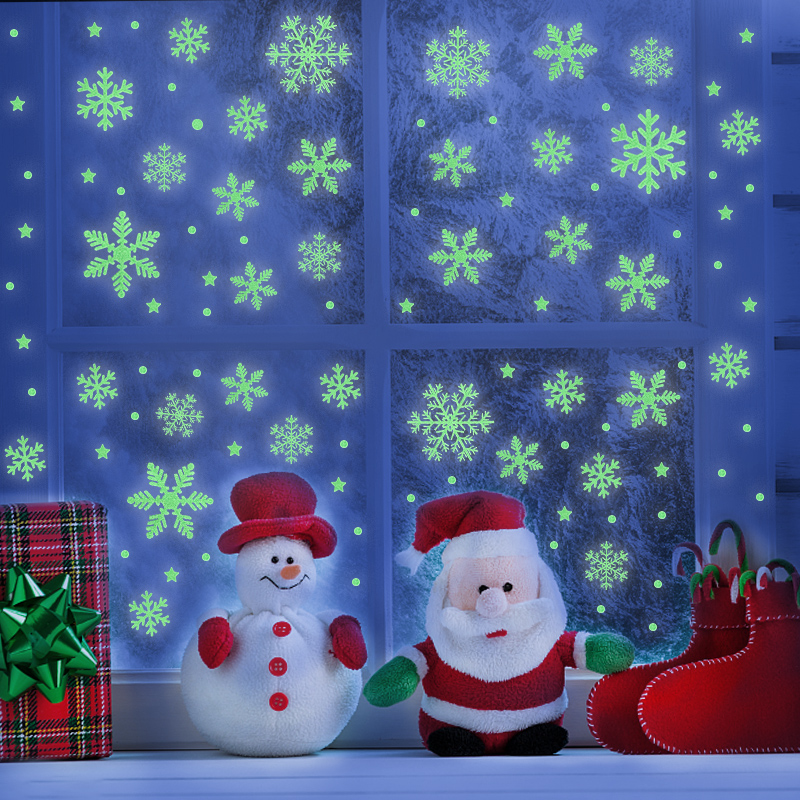 Christmas Luminous Snowflake W - Snowflake Window Decal 评论和价格