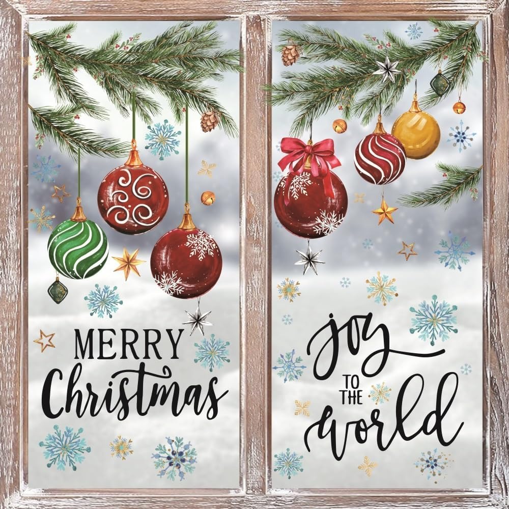221 PCS Christmas Window Cling - Snowflake Window Decal 评论和价格