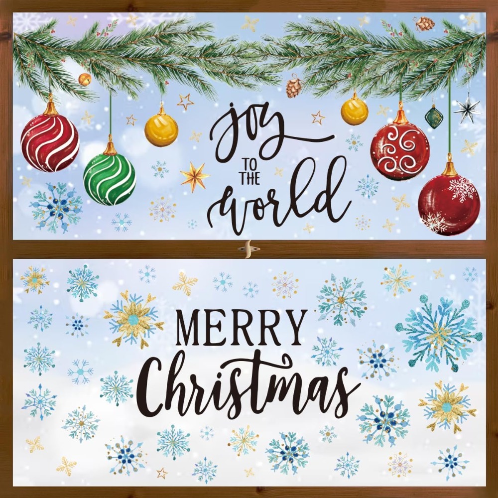 221 PCS Christmas Window Cling - Snowflake Window Decal 评论和价格