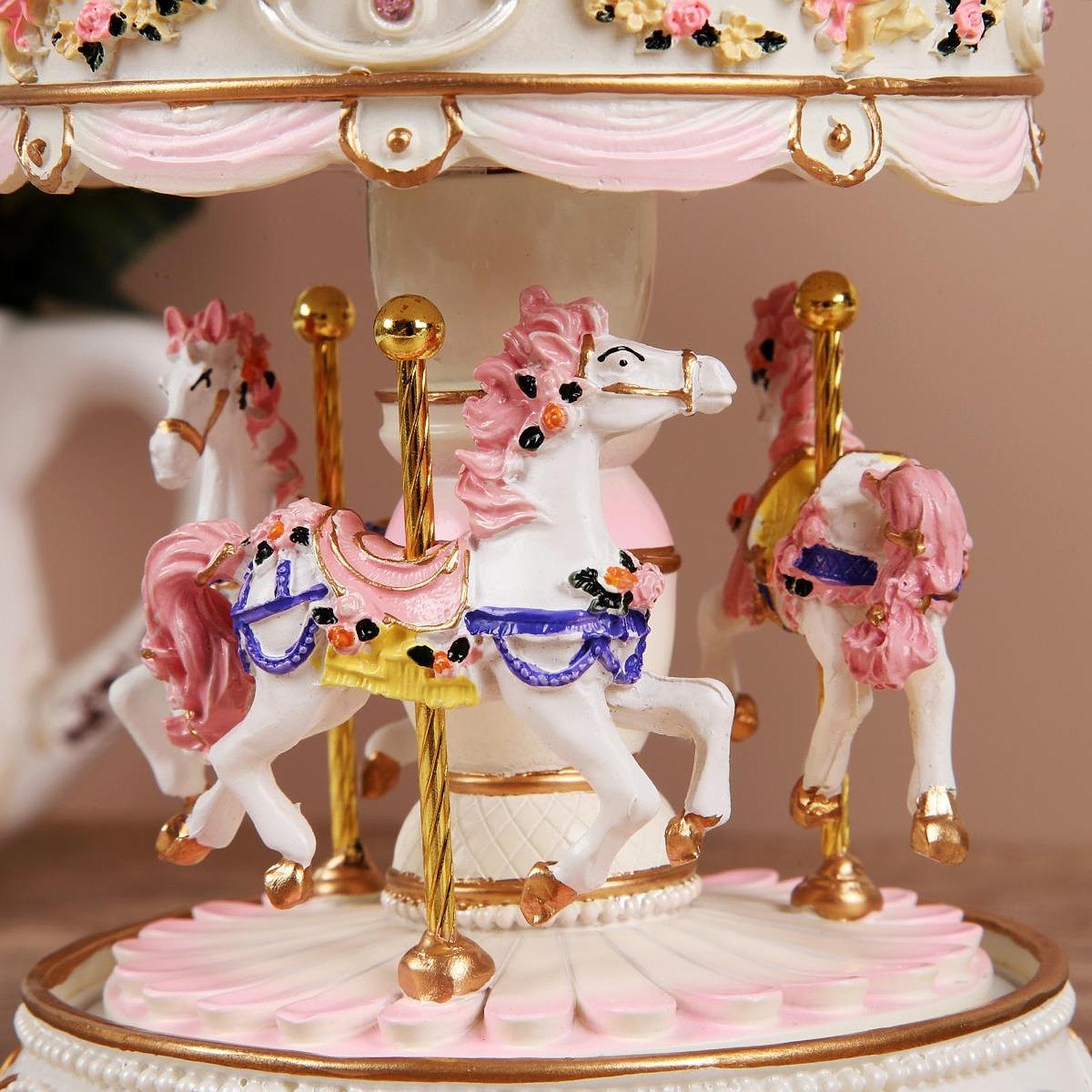 Handcrafted Resin Carousel Mus - Snow Globe Musical 评论和价格
