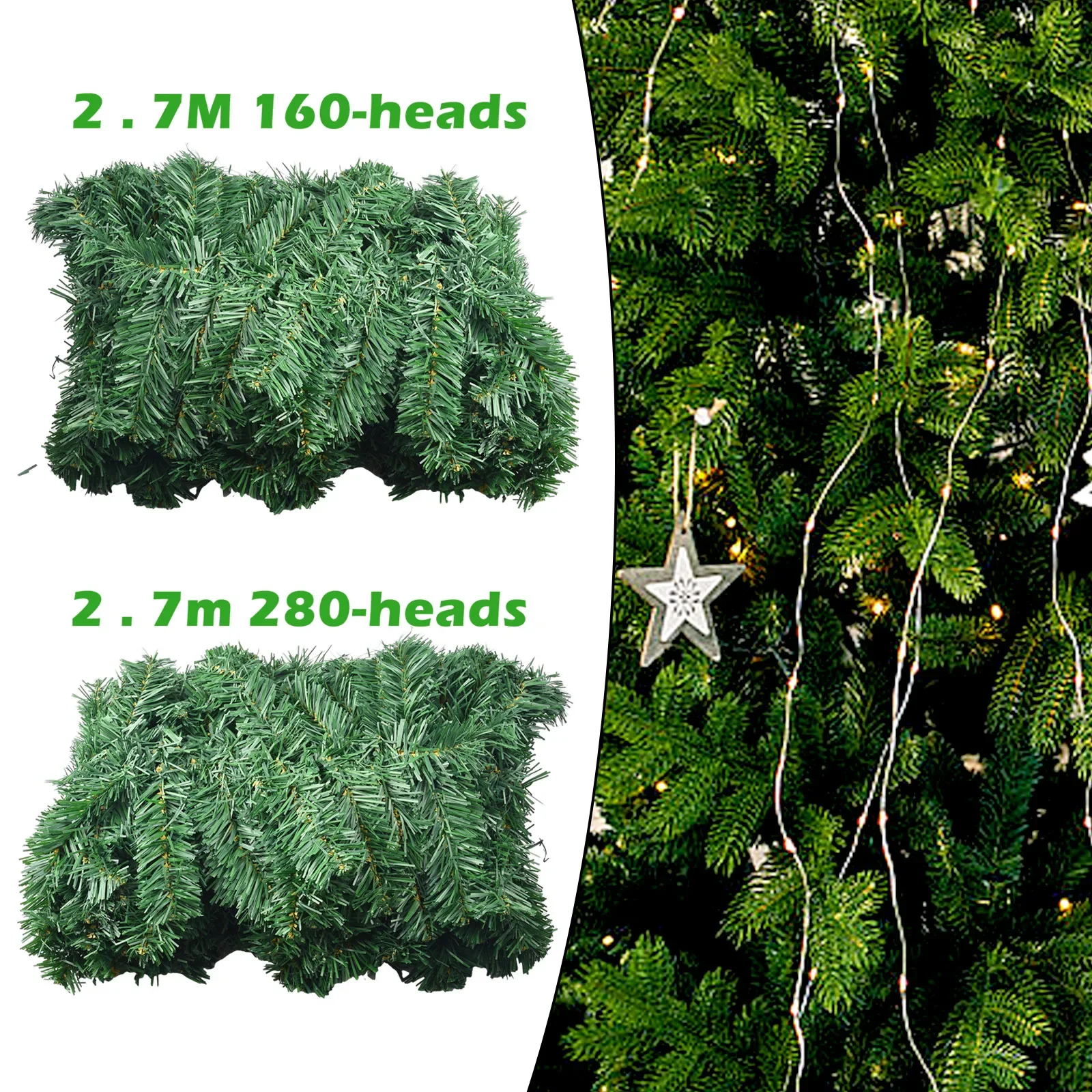 2.7M Artificial Green Christma - Christmas Wreath Fake 评论和价格