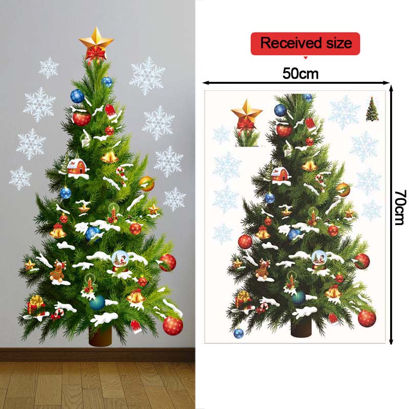 Christmas Tree Wall Stickers G - Snowflake Window Decal 评论和价格