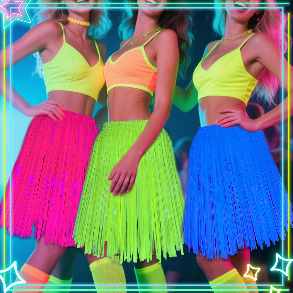 Neon Fluorescent Tinsel Skirt, - Tinsel Garland Decoration 评论和价格