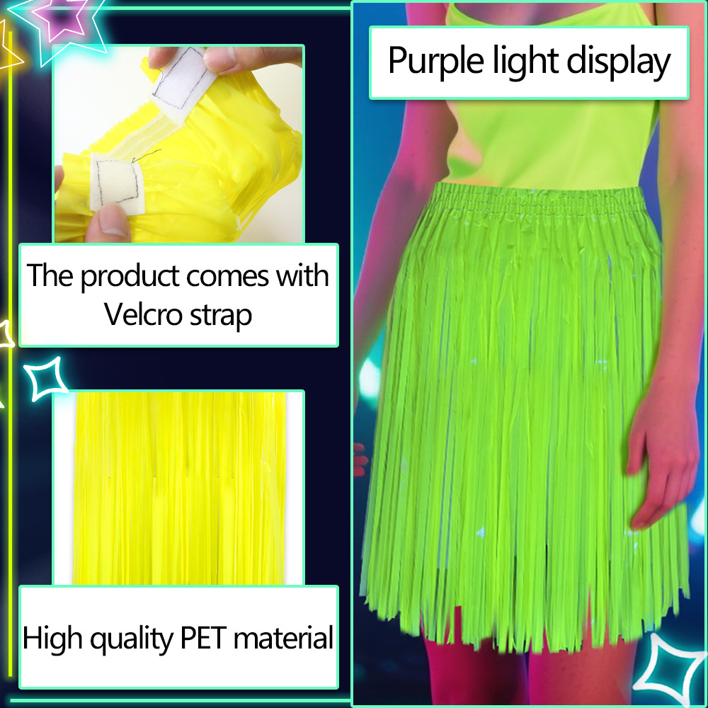 Neon Fluorescent Tinsel Skirt, - Tinsel Garland Decoration 评论和价格