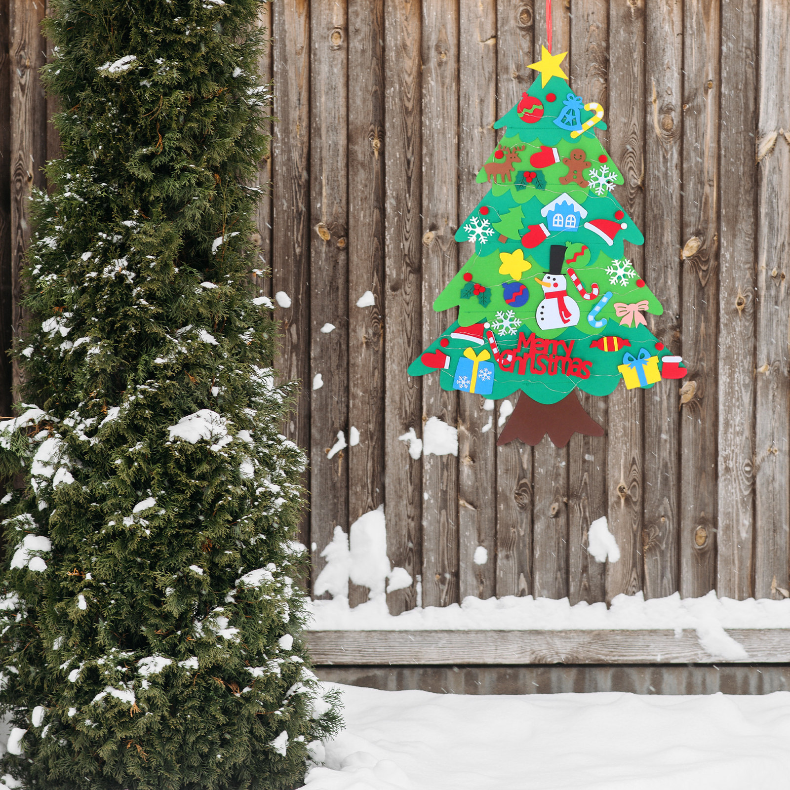 1Set Felt Christmas Tree Wall  - Christmas Stocking Hanging 评论和价格