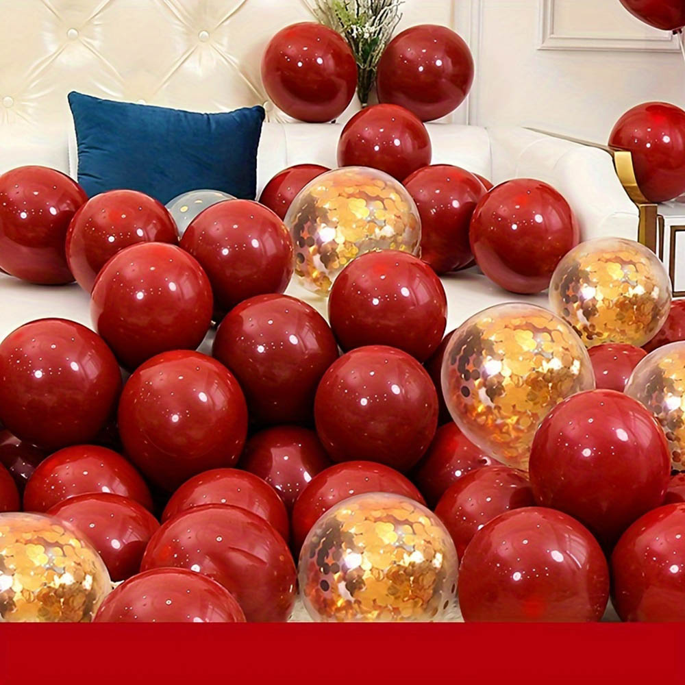 50pcs/pack Red Gold Balloon Ar - Tinsel Garland Decoration 评论和价格