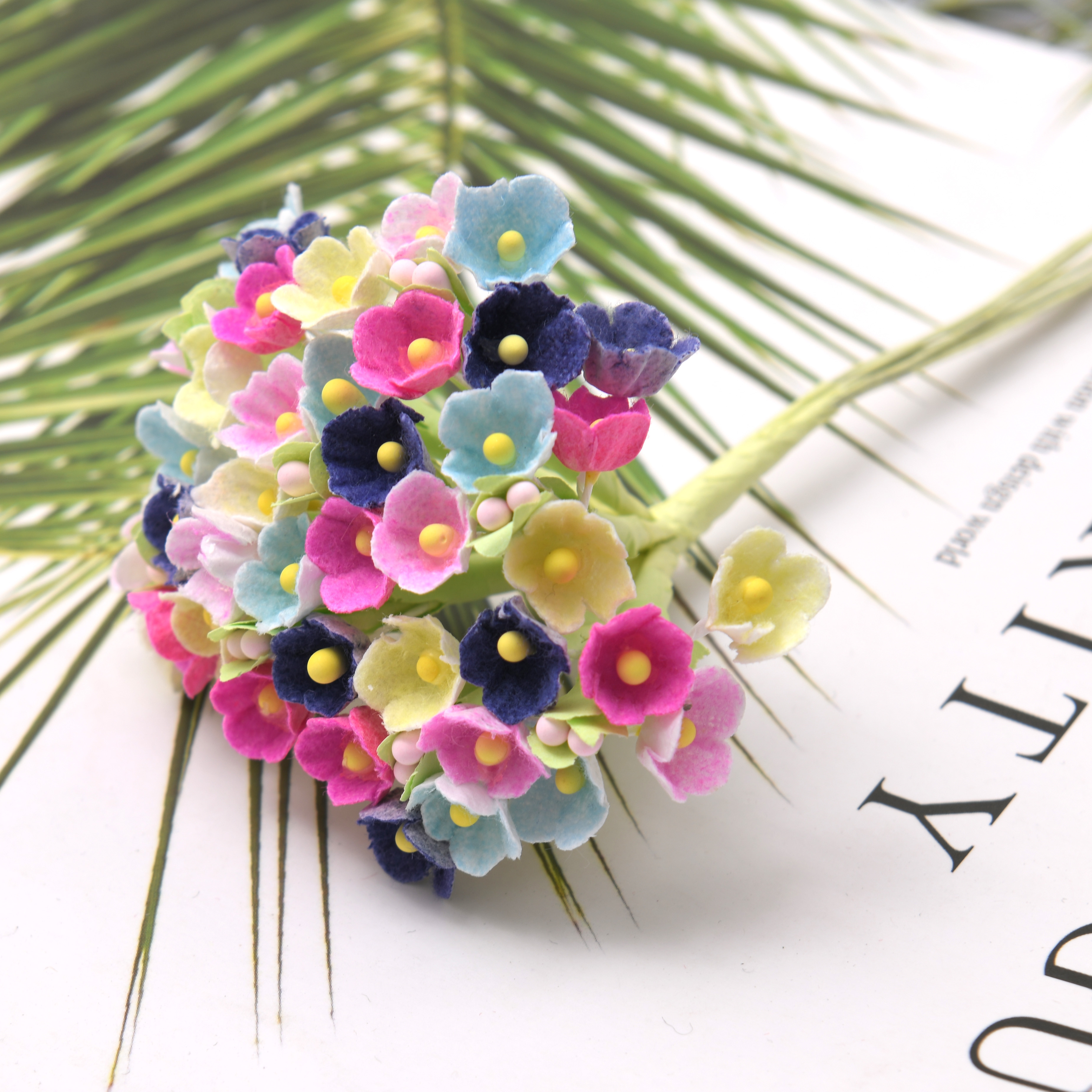 8pcs/1bunch Mini Paper Rose Fl - Christmas Wreath Fake 评论和价格