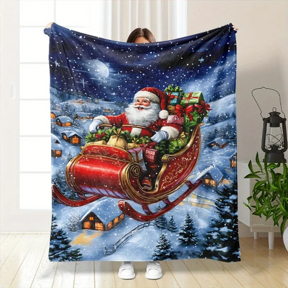 Santas Sleigh GiftFilled Winte - Christmas Throw Blanket 评论和价格