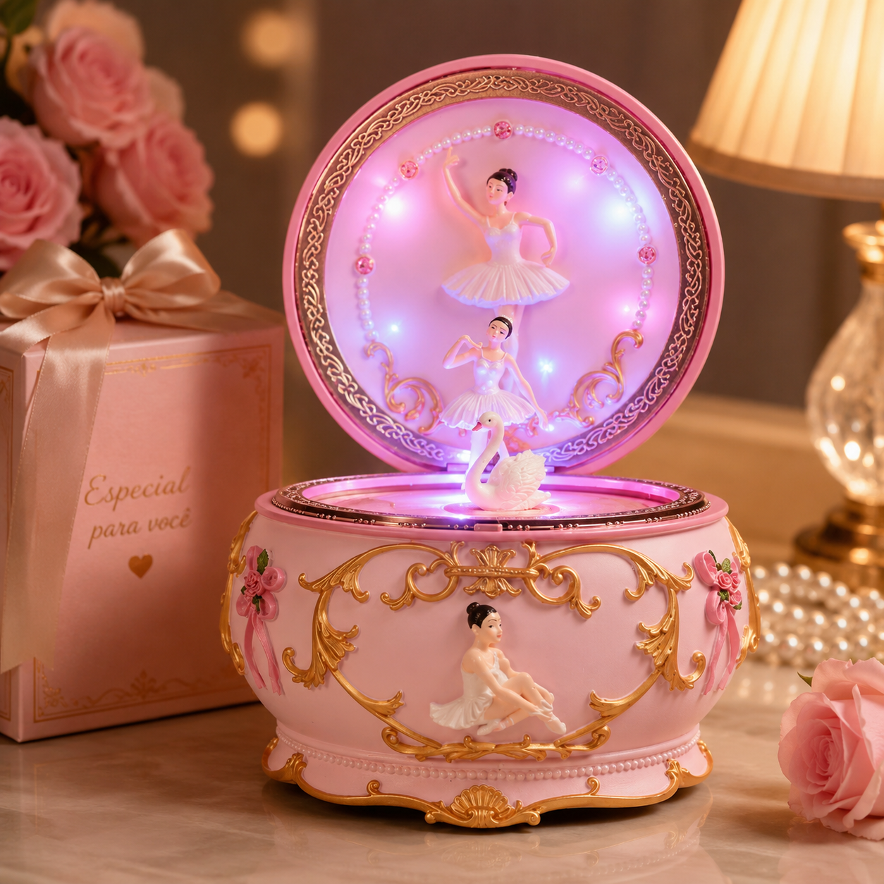 LED Rotating Ballerina Music B - Snow Globe Musical 评论和价格
