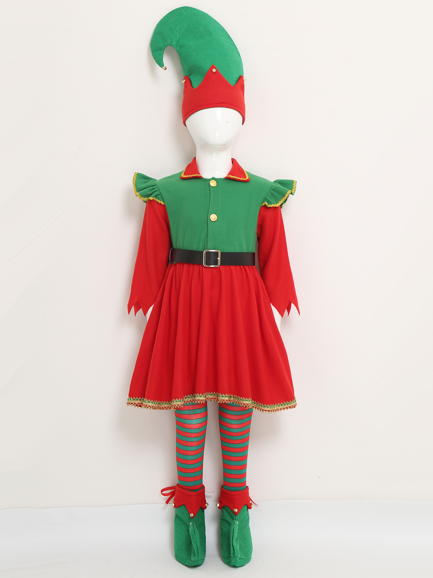 Elf Girl Christmas Costume San - Elf Costume Christmas 评论和价格
