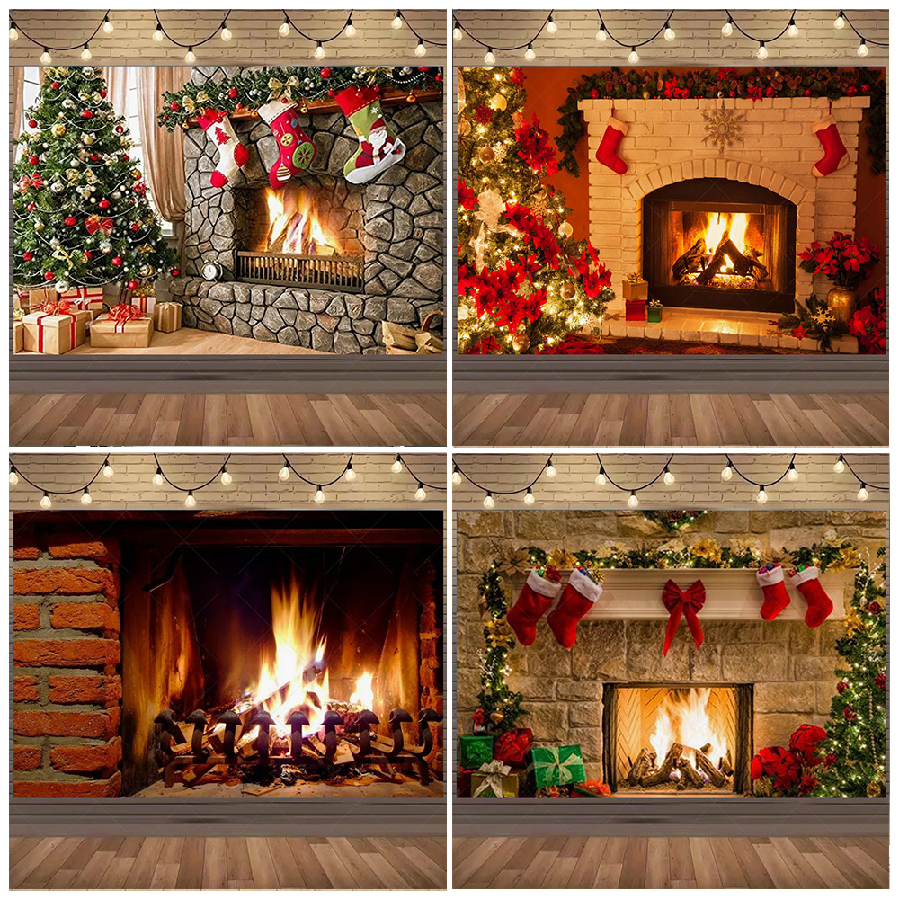 Christmas Photography Backdrop - Christmas Stocking Hanging 评论和价格