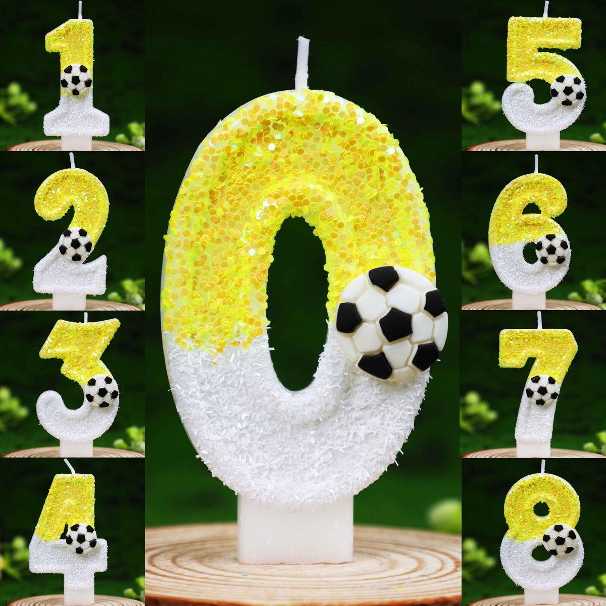 Yellow White Sequins Sports Fo - Holiday Candle Set 评论和价格
