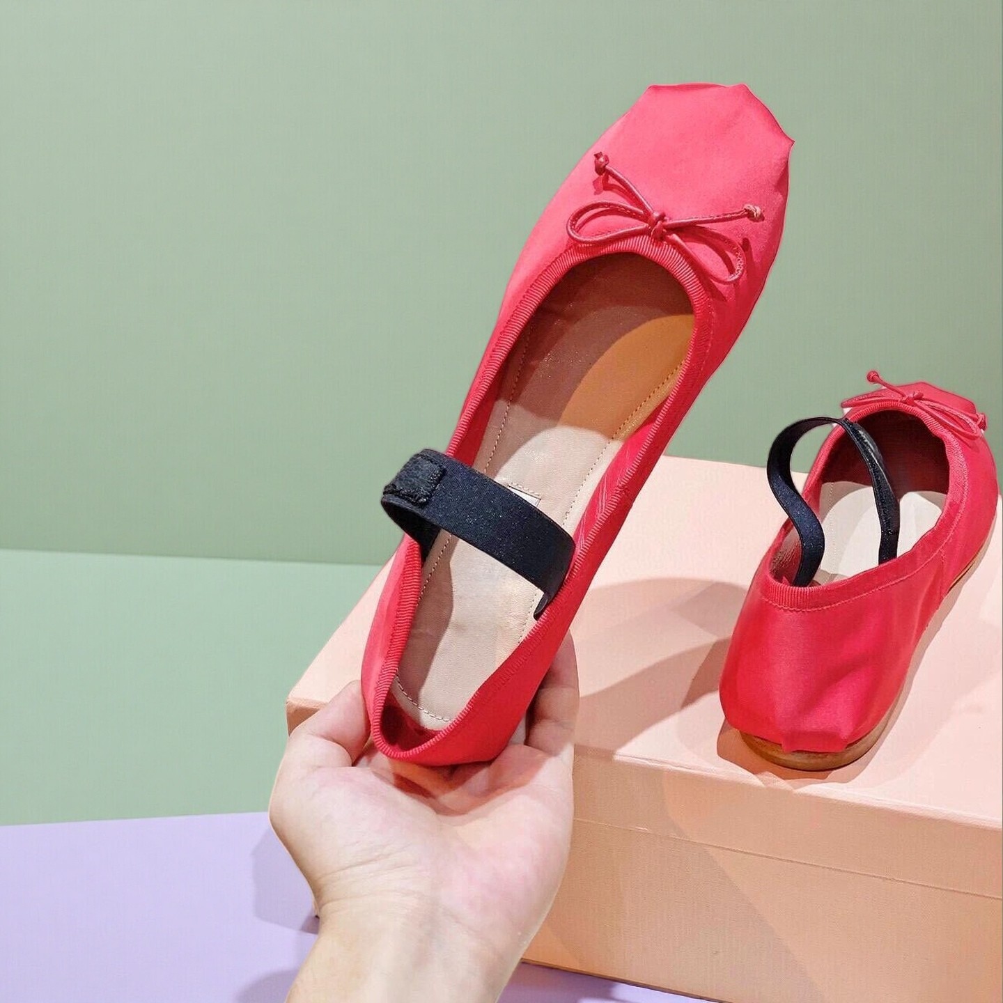 Luxury Ballet Flats, Women's P - Ribbon Bow Gift 评论和价格