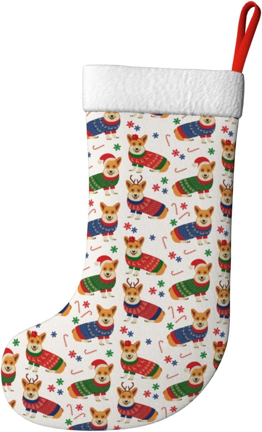 Christmas Corgi Dog Christmas  - Christmas Stocking Hanging 评论和价格