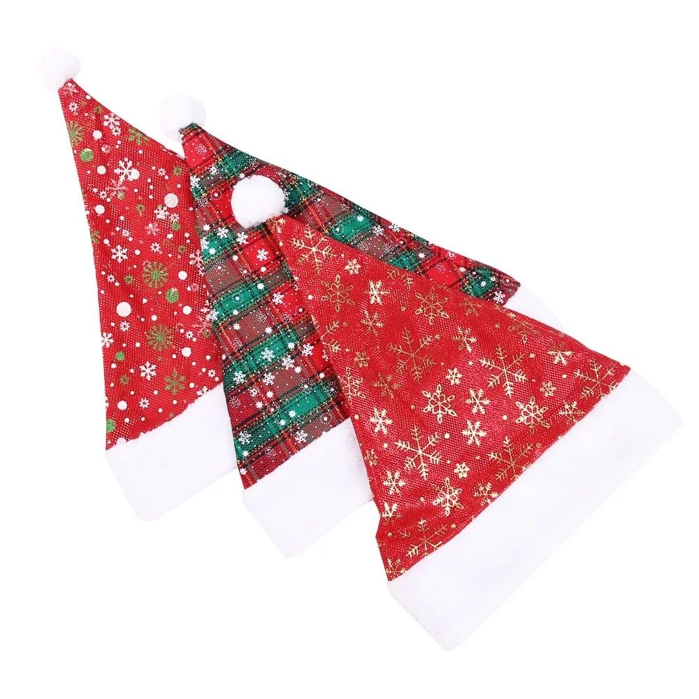Thick Christmas Hat Red Checke - Santa Hat Plush 评论和价格