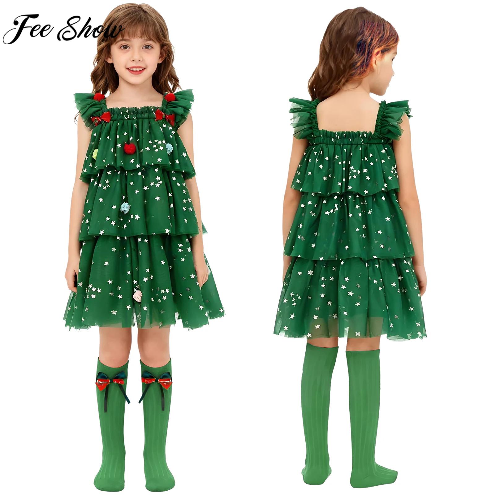 Toddler Girls Christmas Tree E - Elf Costume Christmas 评论和价格