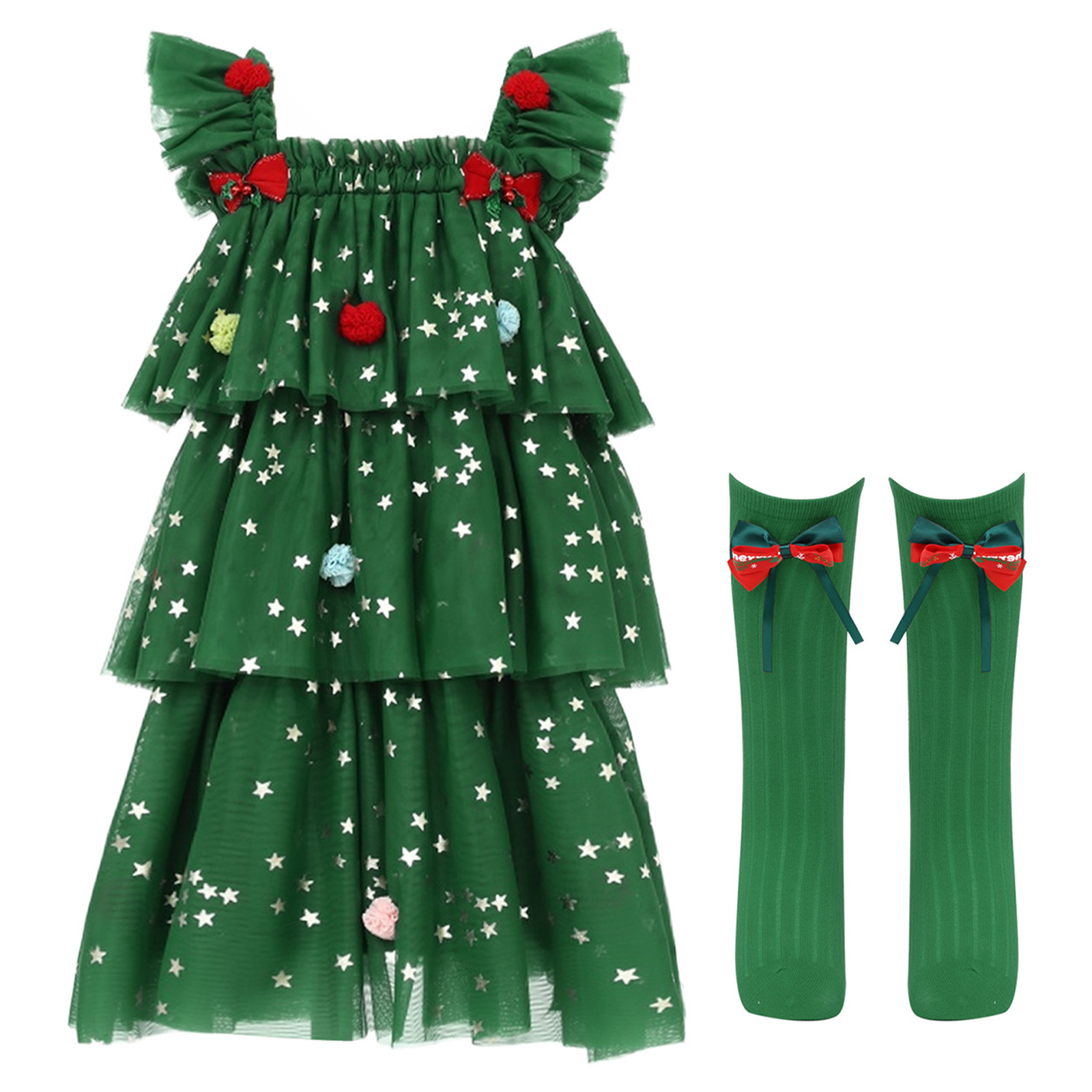 Toddler Girls Christmas Tree E - Elf Costume Christmas 评论和价格