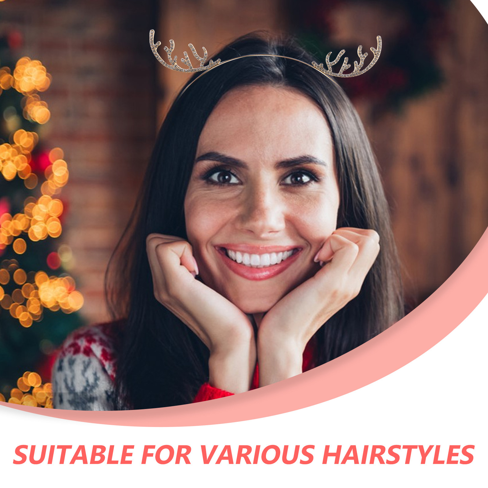 Christmas Antler Headband with - Reindeer Antlers Headband 评论和价格