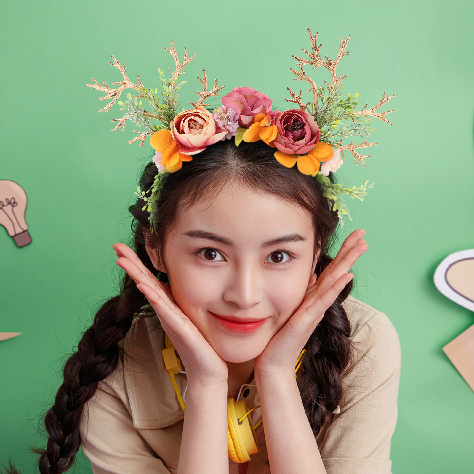 Christmas Antler Headband Prem - Reindeer Antlers Headband 评论和价格