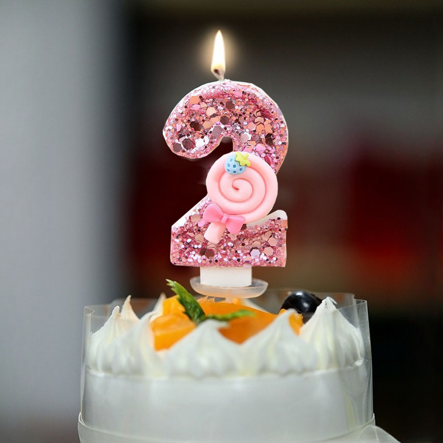 1pc Large 0-9 Numbers Pink Lol - Holiday Candle Set 评论和价格