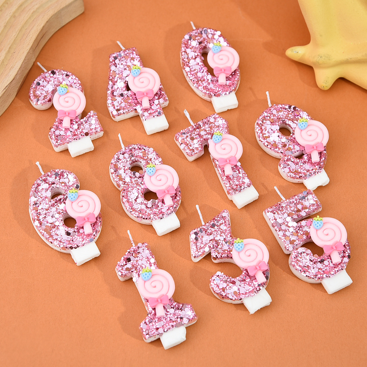 1pc Large 0-9 Numbers Pink Lol - Holiday Candle Set 评论和价格