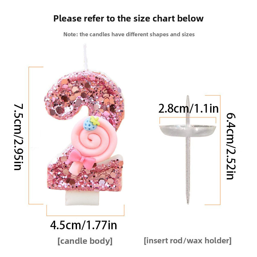 1pc Large 0-9 Numbers Pink Lol - Holiday Candle Set 评论和价格