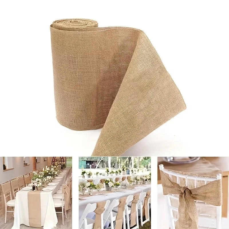 Natural Beige Burlap Roll 30cm - Christmas Table Runner 评论和价格