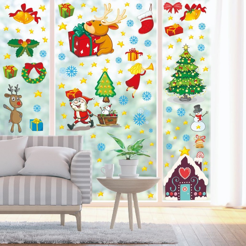 4pcs PVC Christmas Snowflake W - Snowflake Window Decal 评论和价格
