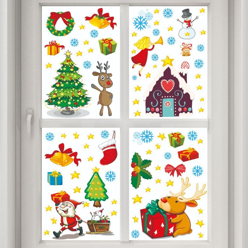 4pcs PVC Christmas Snowflake W - Snowflake Window Decal 评论和价格