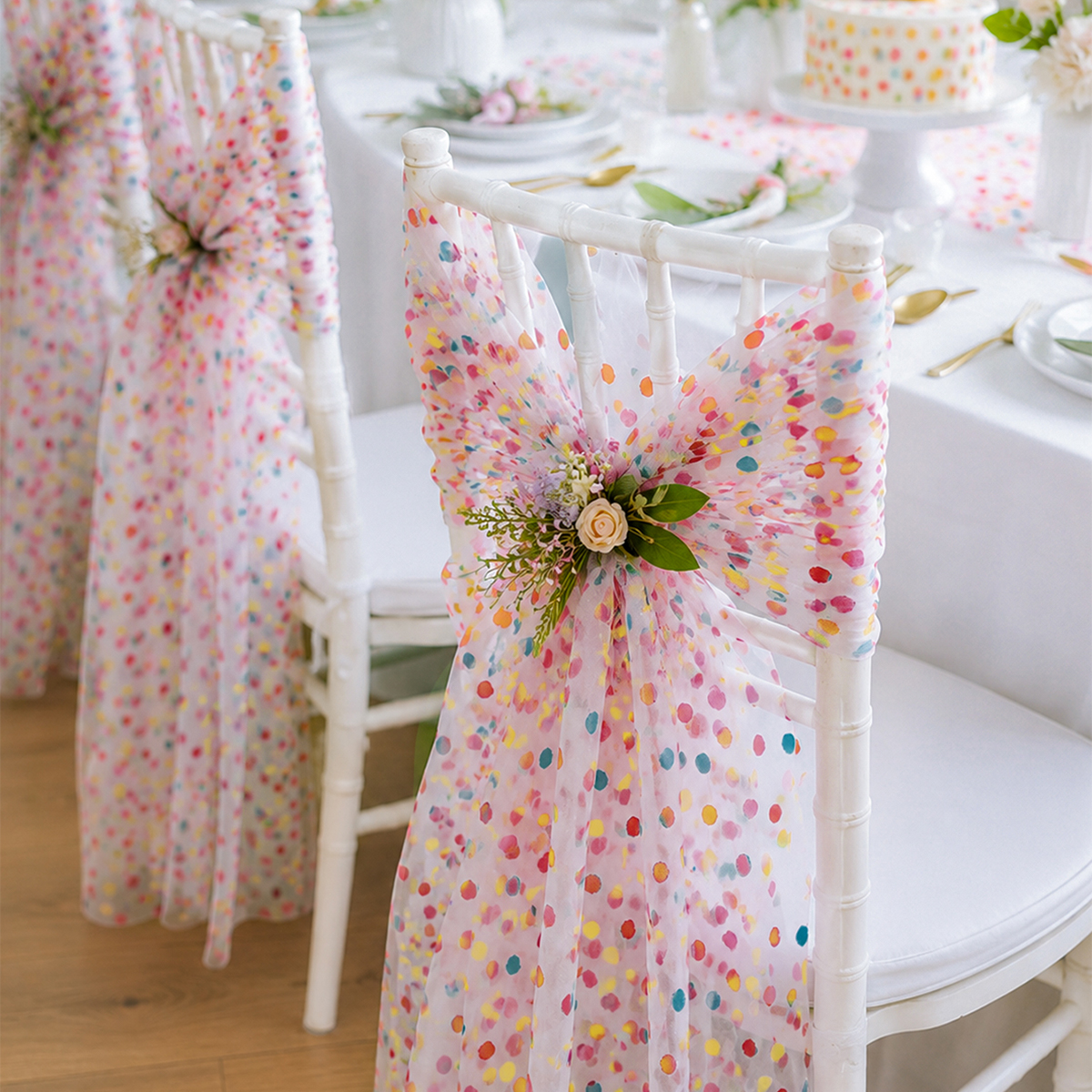 Colorful Dot Gauze Table Runne - Christmas Table Runner 评论和价格