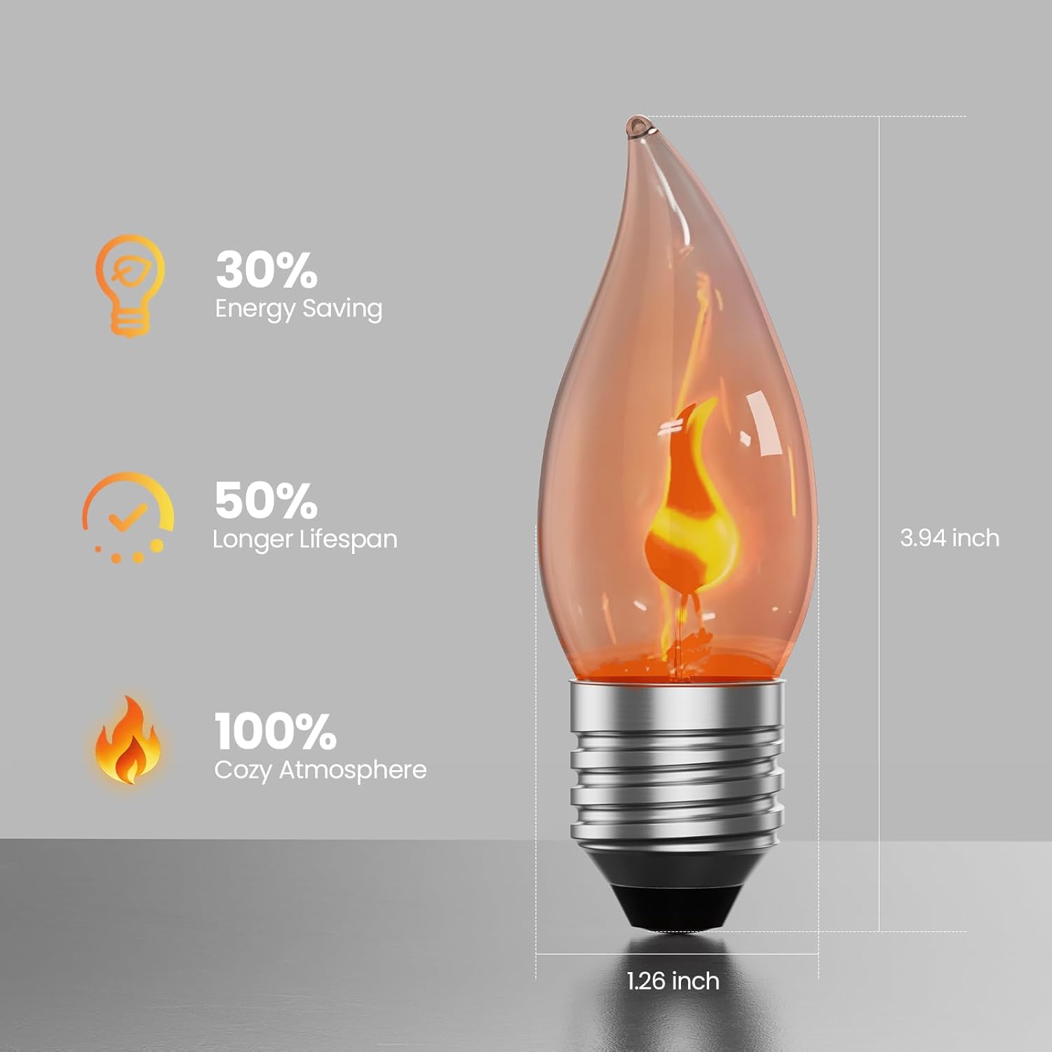 E26 Flame Light Bulbs, Flicker - Christmas Lights Outdoor 评论和价格