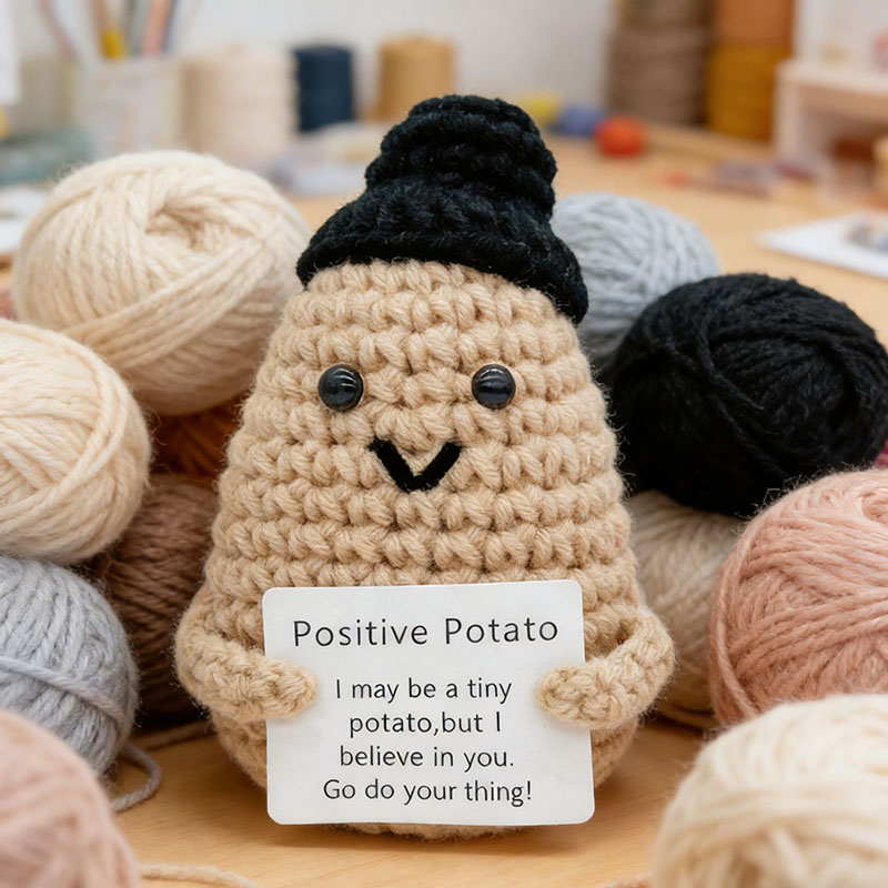 Cute Positive Potato Crochet D - Santa Hat Plush 评论和价格