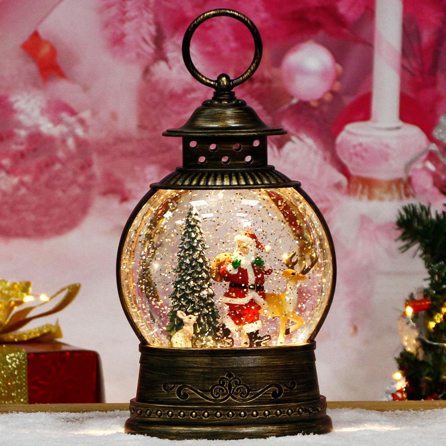 Christmas Snow Globe Lantern w - Snow Globe Musical 评论和价格