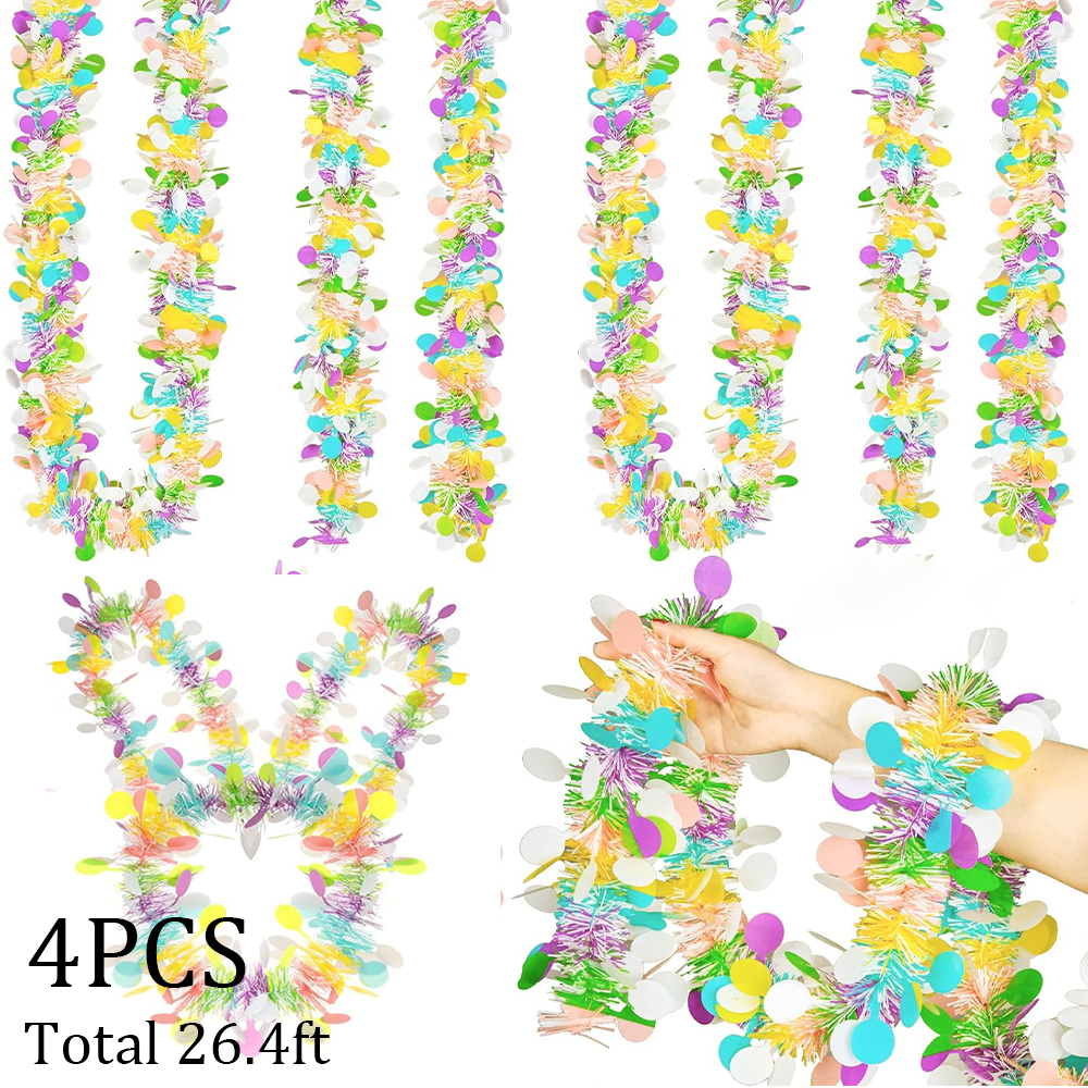 4pc Easter Tinsel Garlands Col - Tinsel Garland Decoration 评论和价格