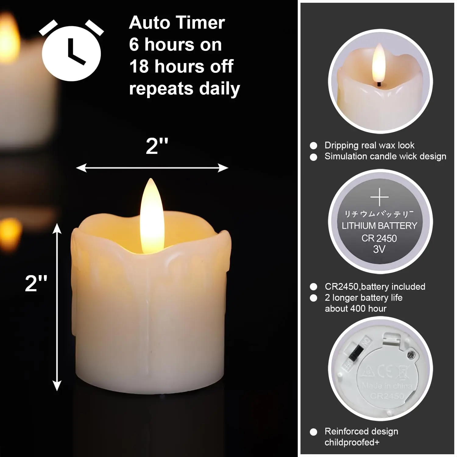 Flameless Votive Candles with  - Holiday Candle Set 评论和价格